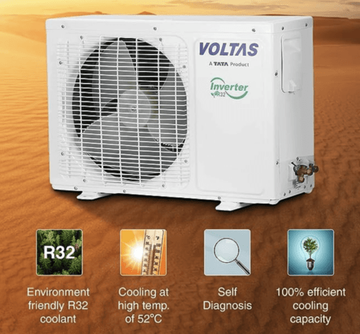 Voltas 1 Ton 3 Star, Inverter Split AC(Copper, 4-in-1 Adjustable Mode, Anti-dust Filter, 2023 Model, 123V Vectra Elite, White) - Image 3